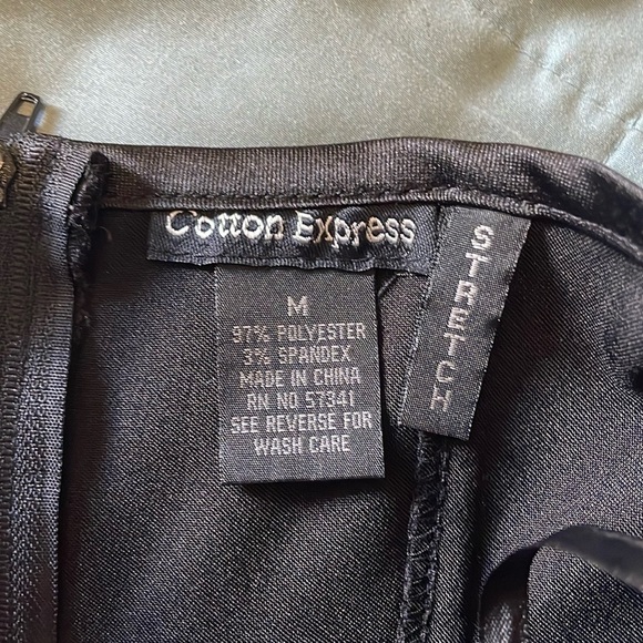 Y2K Lace Bustier Top Medium Black Button Satin Corset Boning CottonExpress - Picture 14 of 14